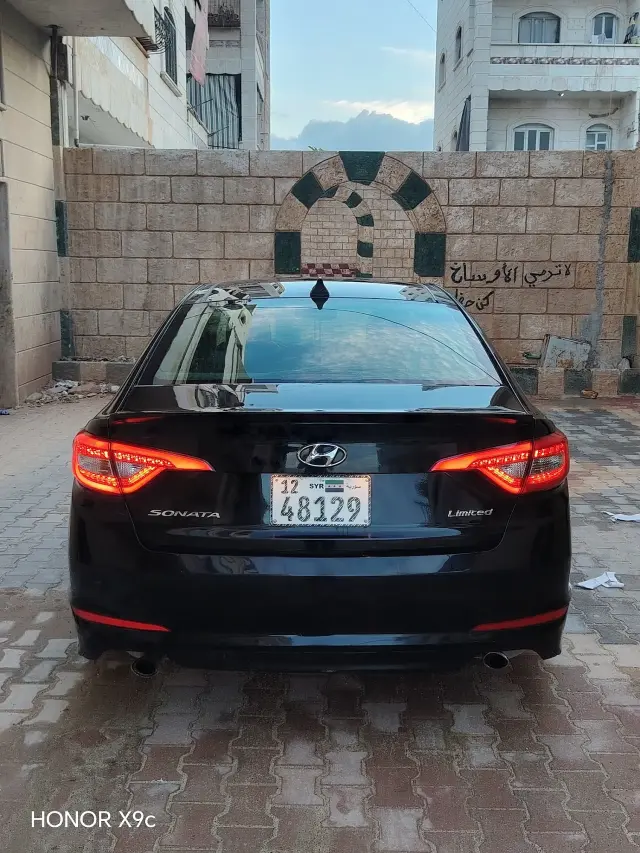 هيونداي سوناتا 2015 سيدان أسود بسقف بانورامي في العزيزية حلب - صورة 9