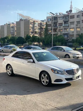 مرسيدس E 2014 بيضاء أوتوماتيك للإيجار اليومي في المصطبة دمشق