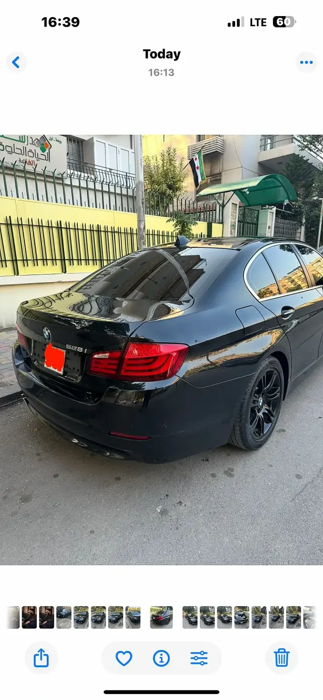 بي إم دبليو 528i 2012 أسود بسقف بانورامي وكاميرا خلفية في دمشق - صورة 2