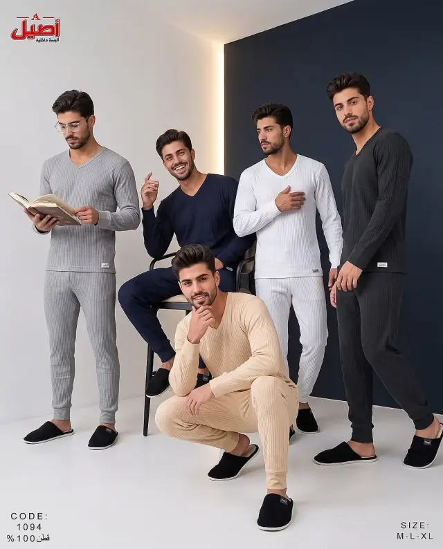 طقم رجالي قطن ممشط بسبعة كمام، خمسة ألوان ومقاسات L وM وXL في المالكي - صورة 7
