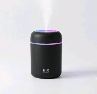 مبخرة عطور بإضاءة RGB علوية بسعة 300 مل وألوان رمادي وزهري وأبيض